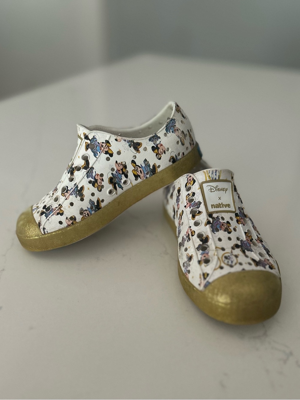 Disney x Native Kids White Natives with Gold Accents - 50th Anniversary